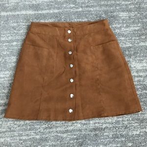 Faux suede mini skirt